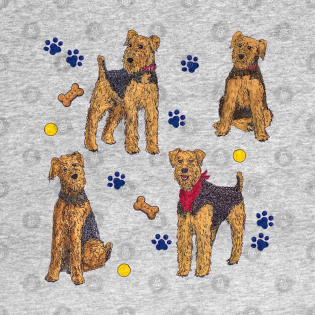 Airedale Terriers by katydidkay